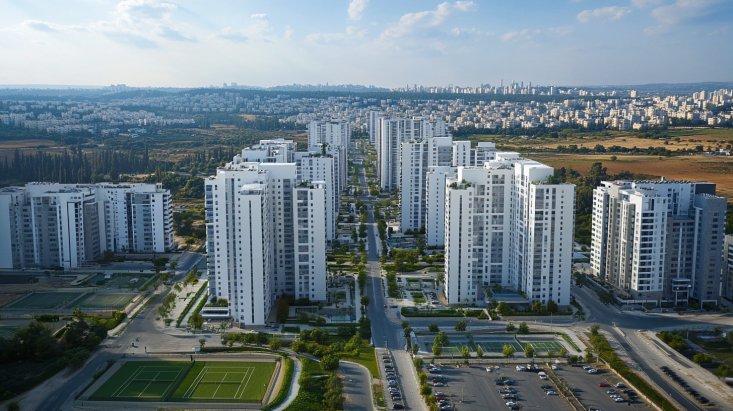 קו הרקיע של פאפוס בשעת שקיעה